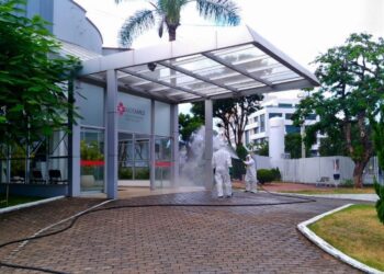 Encantado realiza sanitização de locais públicos