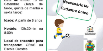 Inscrições abertas para escolinha de futebol “Craques em Ação”