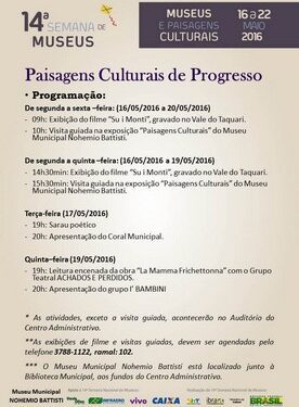 Museu Nohemio Battisti participa de exposição durante a Semana Nacional de Museus
