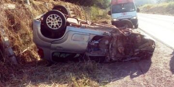 Colisão frontal deixou motorista ferido em Marques de Souza