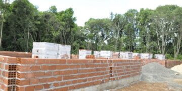 Avançam as obras de construção do 1º Módulo da Escola Municipal Bento Gonçalves