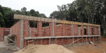 Avançam as obras de construção do 1º Módulo da Escola Municipal Bento Gonçalves, em Teutônia