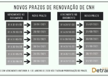 CNHs vencidas na pandemia deverão ser renovadas ao longo de 2021