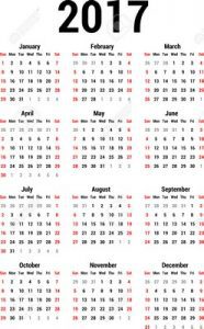 Simple calendar for 2017. Calendar template.