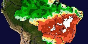Análise da chuva no Brasil para os próximos 15 dias