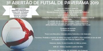 3ª Abertão de Futsal de Paverama está com inscrições abertas