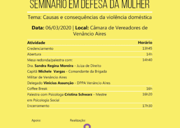 Seminário da Mulher discutirá causas e consequências da violência doméstica
