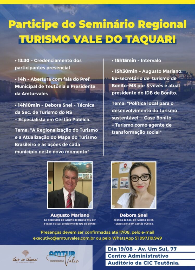 Amturvales promove Seminário Regional de Turismo Vale do Taquari