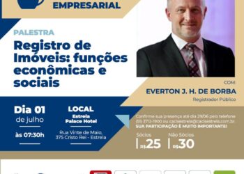 Café Empresarial da Cacis abordará as funções econômicas e sociais do Registro de Imóveis