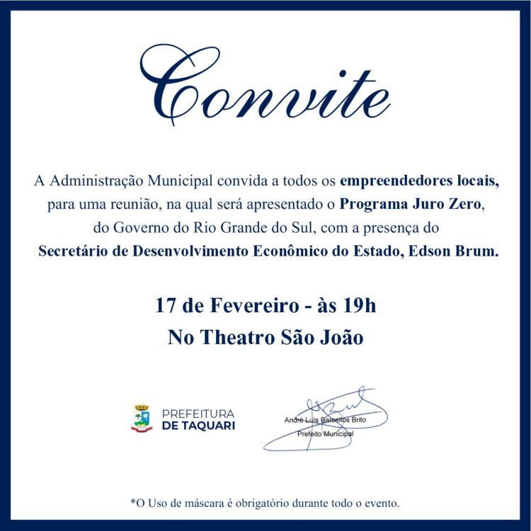 Taquari recebe Edson Brum em palestra sobre programa Juro Zero