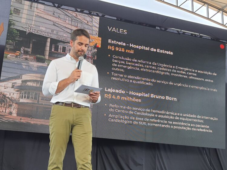 Governador Eduardo Leite anuncia em Estrela os recursos do Avançar na Saúde