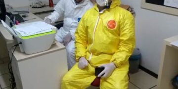 Equipe da Saúde realiza ação em Lar de Idosos em surto