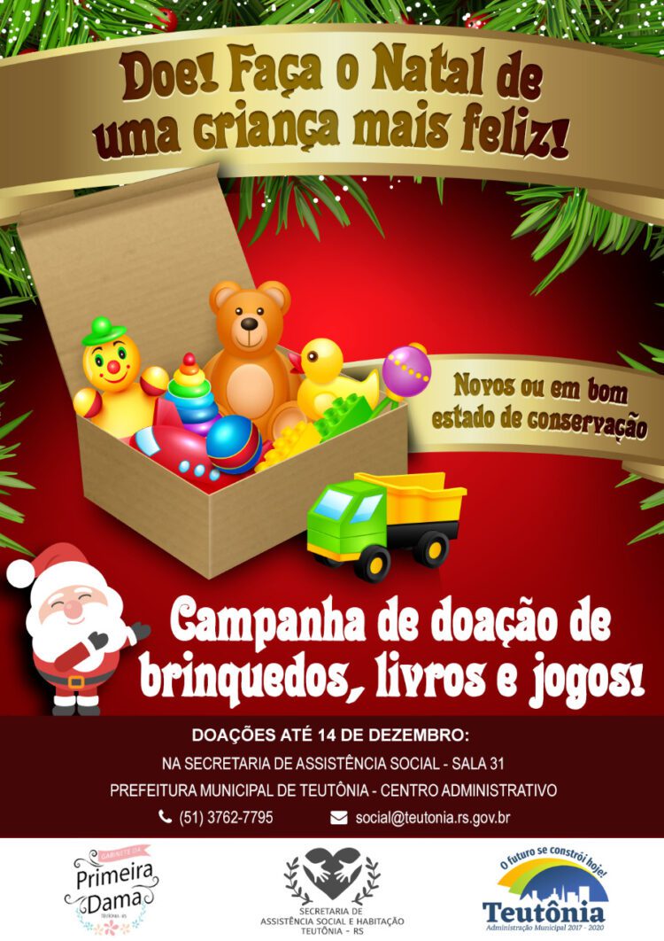 O Natal de muitas crianças pode ser mais feliz com a campanha de doação de brinquedos e livros