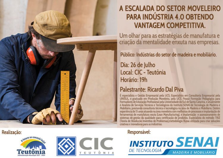Palestra gratuita abordará a escalada do setor moveleiro para a indústria 4.0