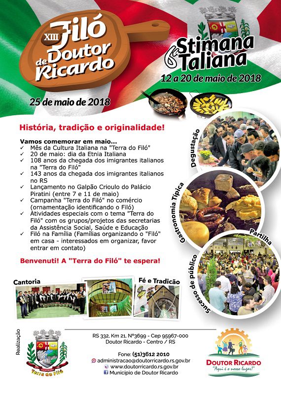 Doutor Ricardo realiza o Filó Italiano no dia 25 de maio