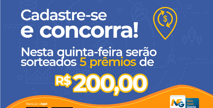 Munícipio sorteia 5 prêmios de R$ 200 nesta quinta-feira