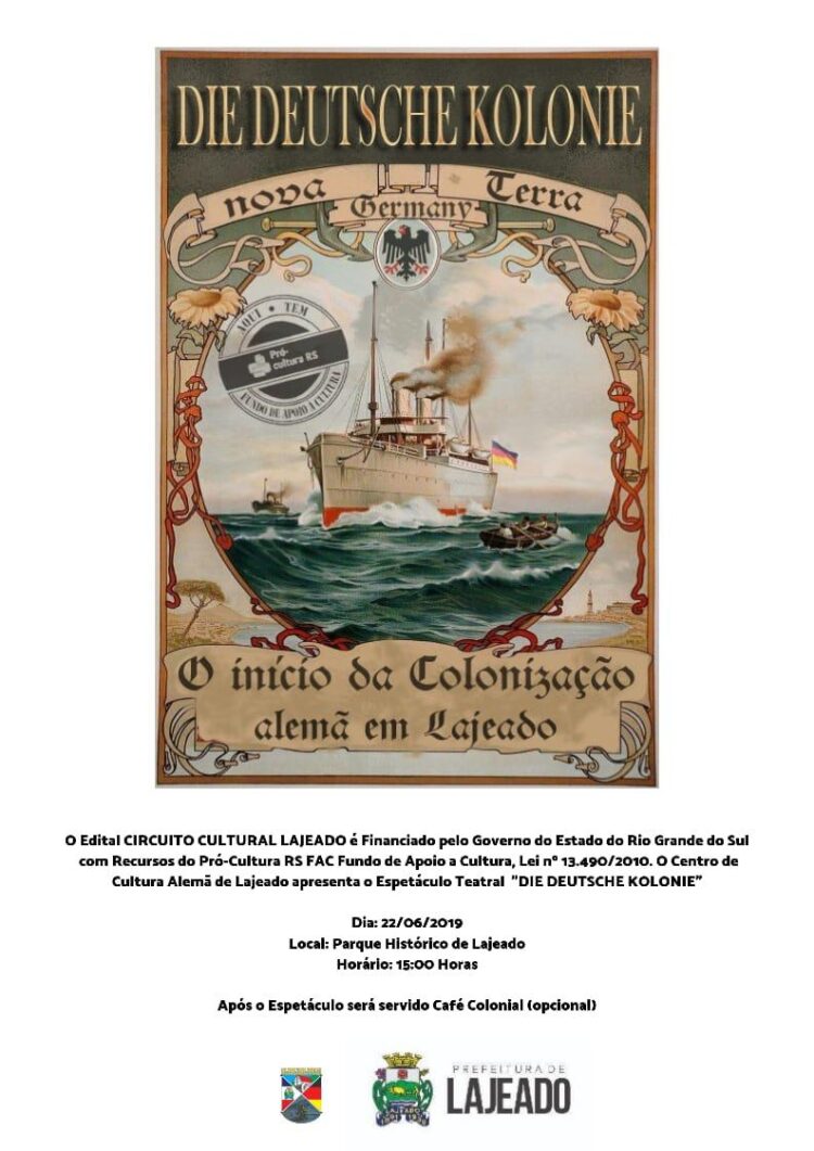 Circuito Cultural apresenta peça sobre colonização alemã neste sábado
