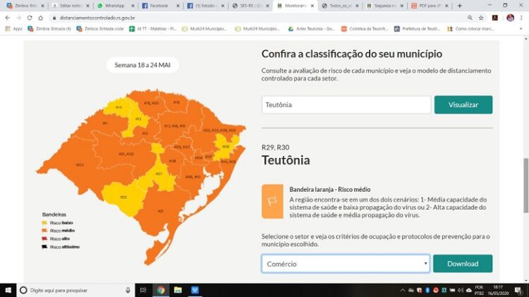 Prefeitura de Teutônia publica decreto que recepciona a classificação da bandeira laranja