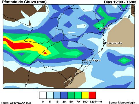 Chuva forte atinge o Rio Grande do Sul