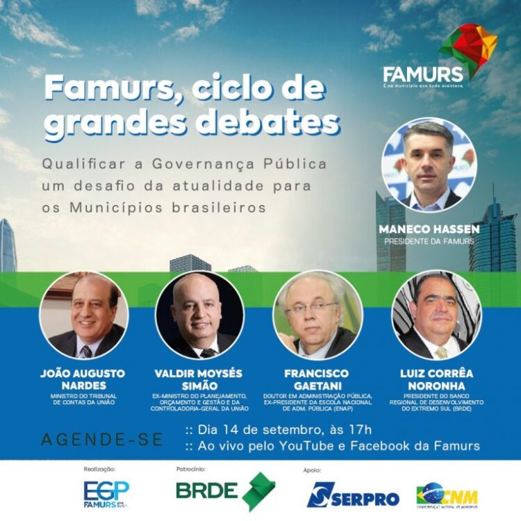 Segundo encontro do Ciclo Grandes Debates irá discutir qualificação da governança pública