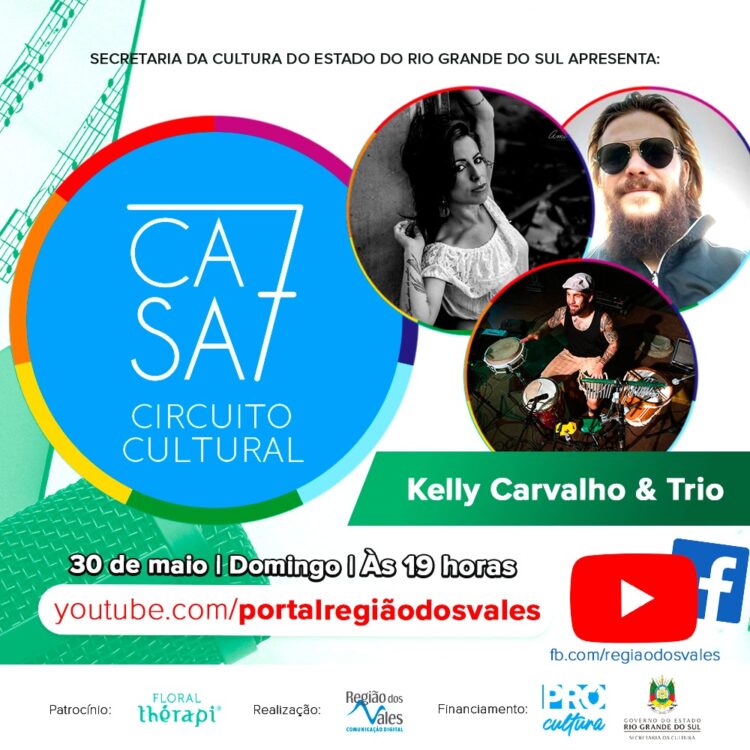 Kelly Carvalho e Trio na Live Casa 7 de domingo