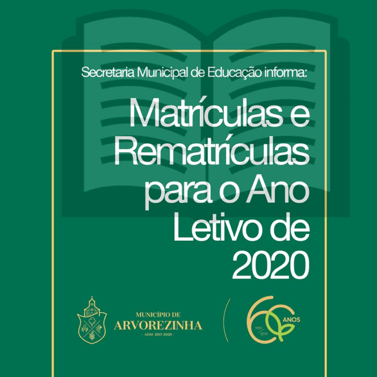 Secretaria Municipal de Educação divulga o calenda?rio de inscric?o?es, matriculas e rematri?culas para o ano letivo de 2020, nas escolas da rede municipal