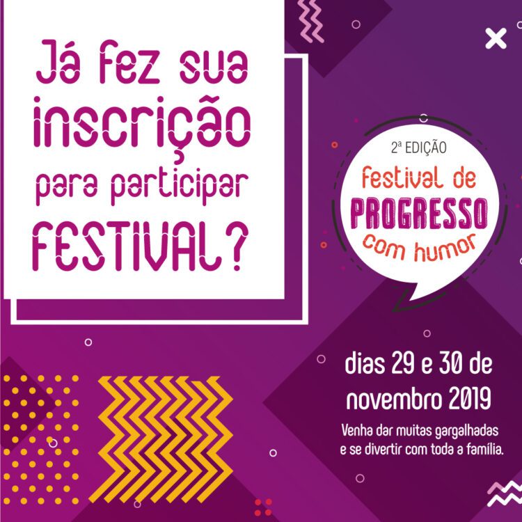 Inscrições do Festival de Progresso com Humor seguem até dia 30 de agosto