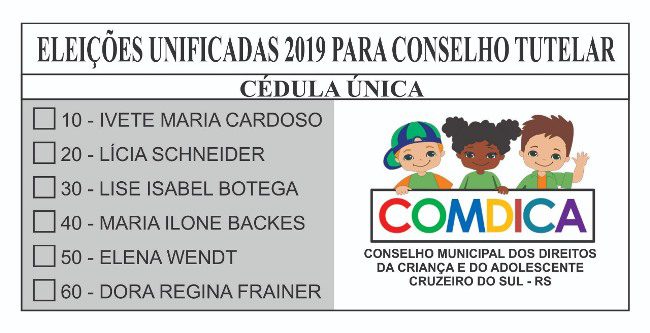 Eleição do Conselho Tutelar será dia 06 de outubro