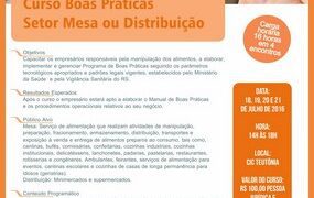 Curso de boas práticas orienta setores de mesa e distribuição