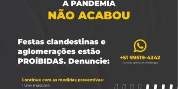 Taquari disponibiliza canal para denúncias de aglomeração