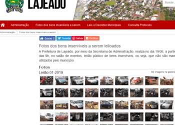 Imagens dos lotes dos bens inservíveis do município que vão a leilão estão disponíveis