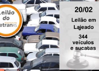 Leilão do Detran oferta mais de 300 veículos e sucatas em Lajeado na quarta-feira