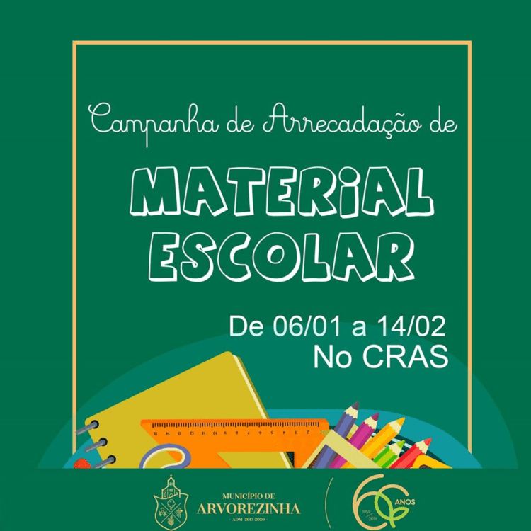 Campanha de arrecadação de material escolar segue até 14 de fevereiro