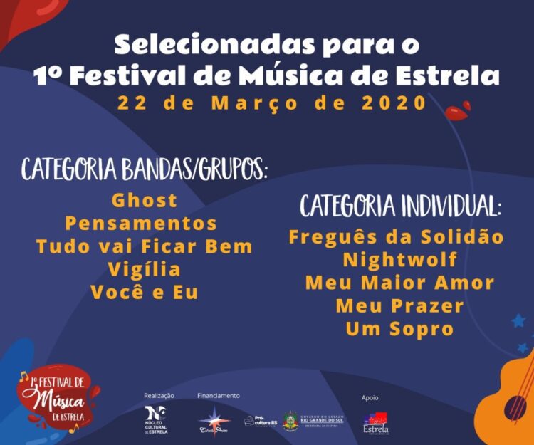 Divulgados os selecionados para o 1º Festival de Música de Estrela