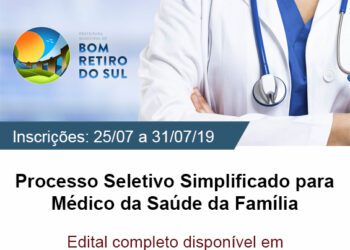Inscrições para contratação de Médico da Família iniciam nesta quinta-feira