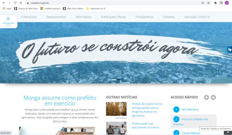 Carnês de IPTU e ISS já podem ser impressos no site da prefeitura de Cruzeiro do Sul