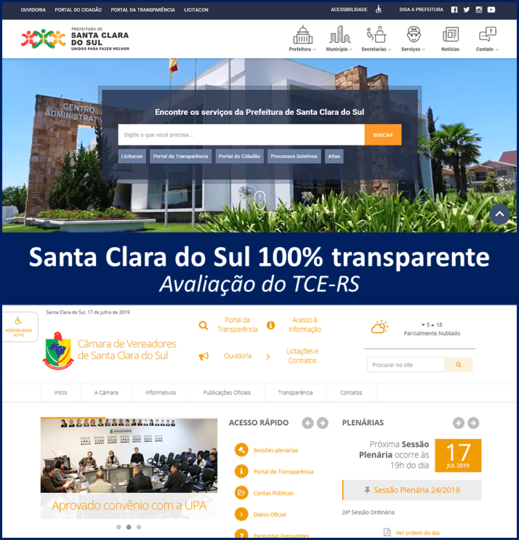 TCE avalia portais do município como 100% transparentes