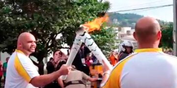 Revezamento da Tocha Olímpica em Encantado