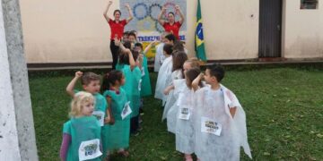 Alunos da Escola Trenzinho Alegre vivem as Olimpíadas