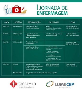 I Jornada de Enfermagem inicia na próxima segunda-feira