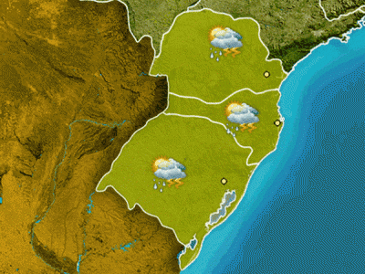 Mapa com a previsão do tempo para o Sul do Brasil (Foto: Mapa Climatempo)