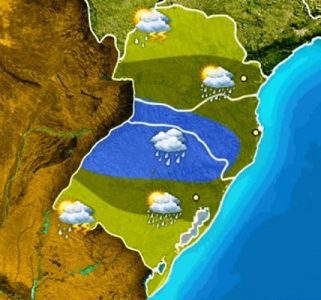 Na sexta-feira há possibilidade de chuva no Sul (Foto: Arte/Climatempo)