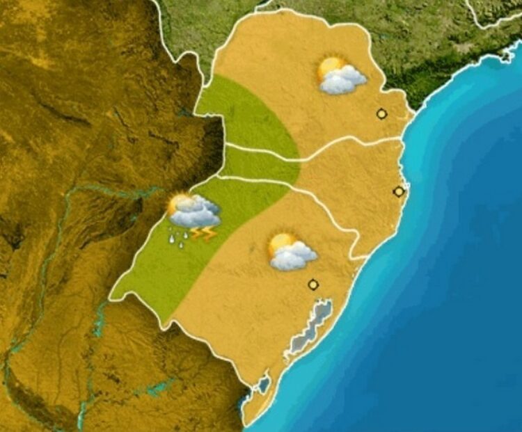 Chuvas voltam ao estado no próximo final de semana