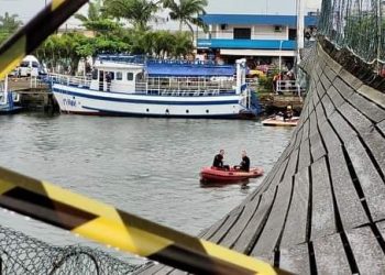 Forças de segurança do RS atuam em resgate após queda de ponte pênsil em Torres