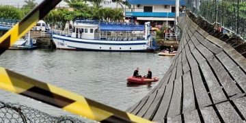 Forças de segurança do RS atuam em resgate após queda de ponte pênsil em Torres