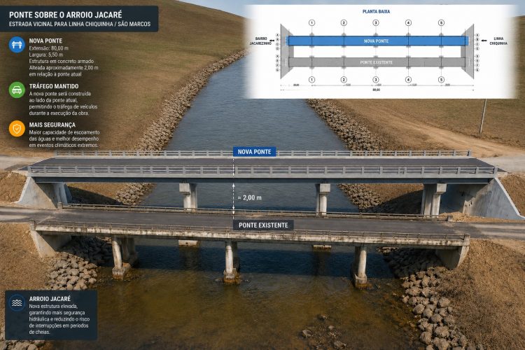 Ponte do Jacarezinho sai do papel: Governo do Estado garante R$ 3,37 milhões e Encantado prepara licitação da obra.