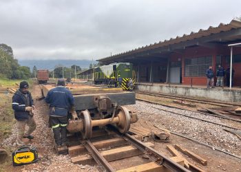 Recuperação da ferrovia entre Muçum e Vespasiano Corrêa chega a 40%