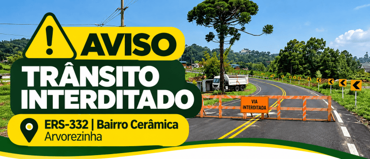 ARVOREZINHA – ERS 332 é interditada em Arvorezinha para obras de drenagem no Bairro Cerâmica