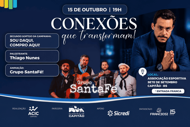 CAPITÃO – Município recebe palestra e segundo sorteio da campanha ‘Sou Daqui, Compro Aqui!’