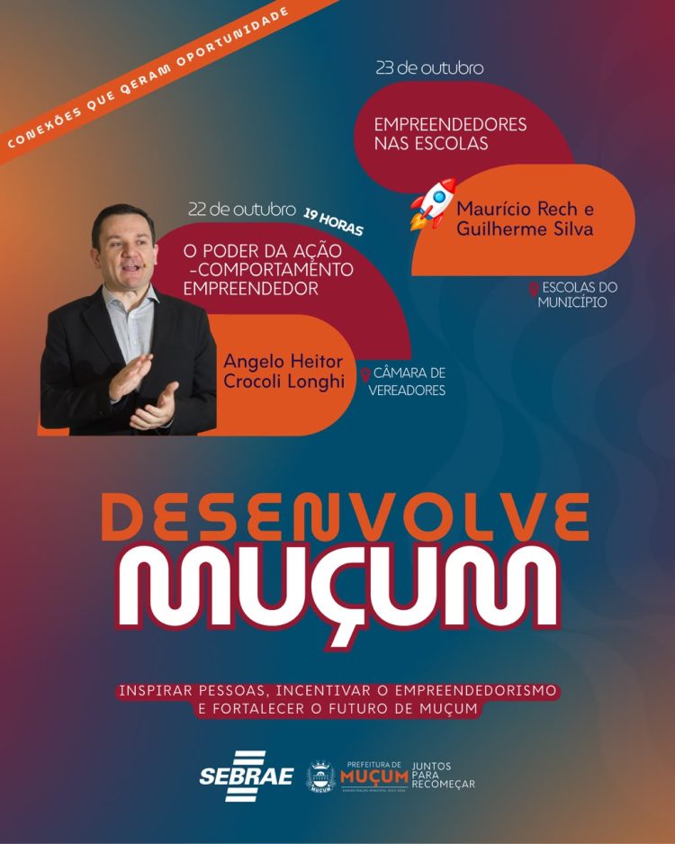 MUÇUM – Desenvolve Muçum promove palestra para a comunidade e encontros de empreendedorismo com estudantes